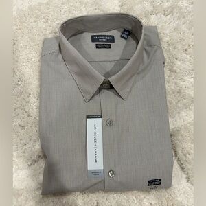 Van Heusen Men's Taupe Pinstripe Dress Shirt